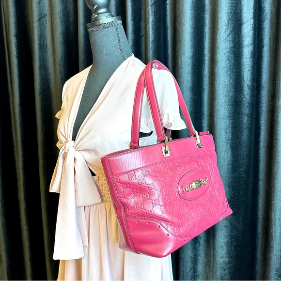 GUCCI pink magenta guccissima leather shoulder bag - Picture 2 of 16